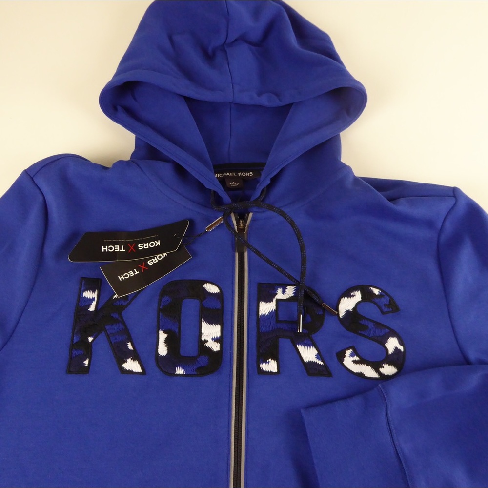 Michael Kors Tech Camo Embroidered Zip Hoodie NWT